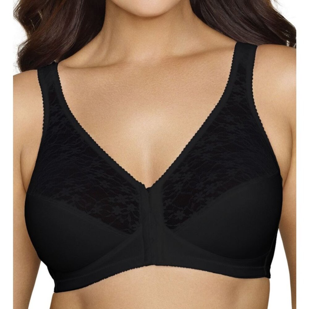 Exquisite Form Fully Front Close with Lace Posture Bra 5100565 Black 38D NWOT